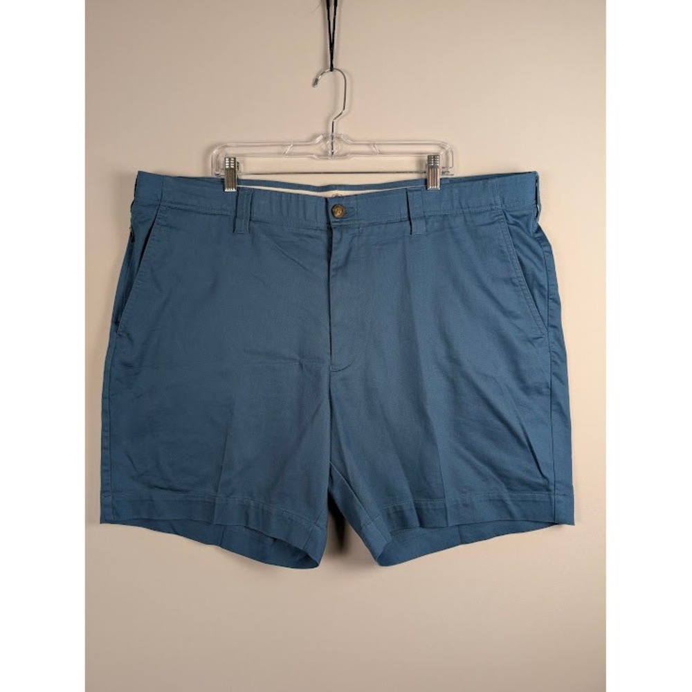 Oak Hill DXL Shorts Mens 46S Blue Stretch Tech Flat Front 7" Inseam Zip Pocket